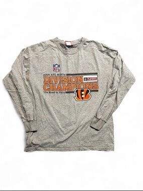 NFL Gray and Orange Bengals Division Champions Long Sleeve Tee